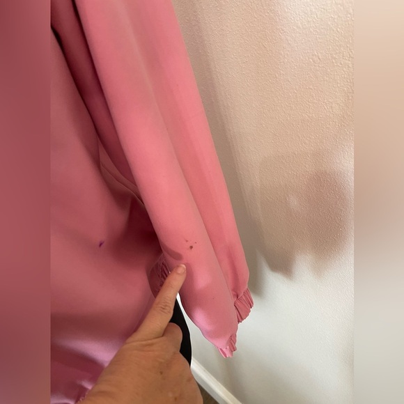 1980s Teddi Powder Pink Lattice Zip Up Jacket Windbreaker Size Medium - Picture 5 of 8